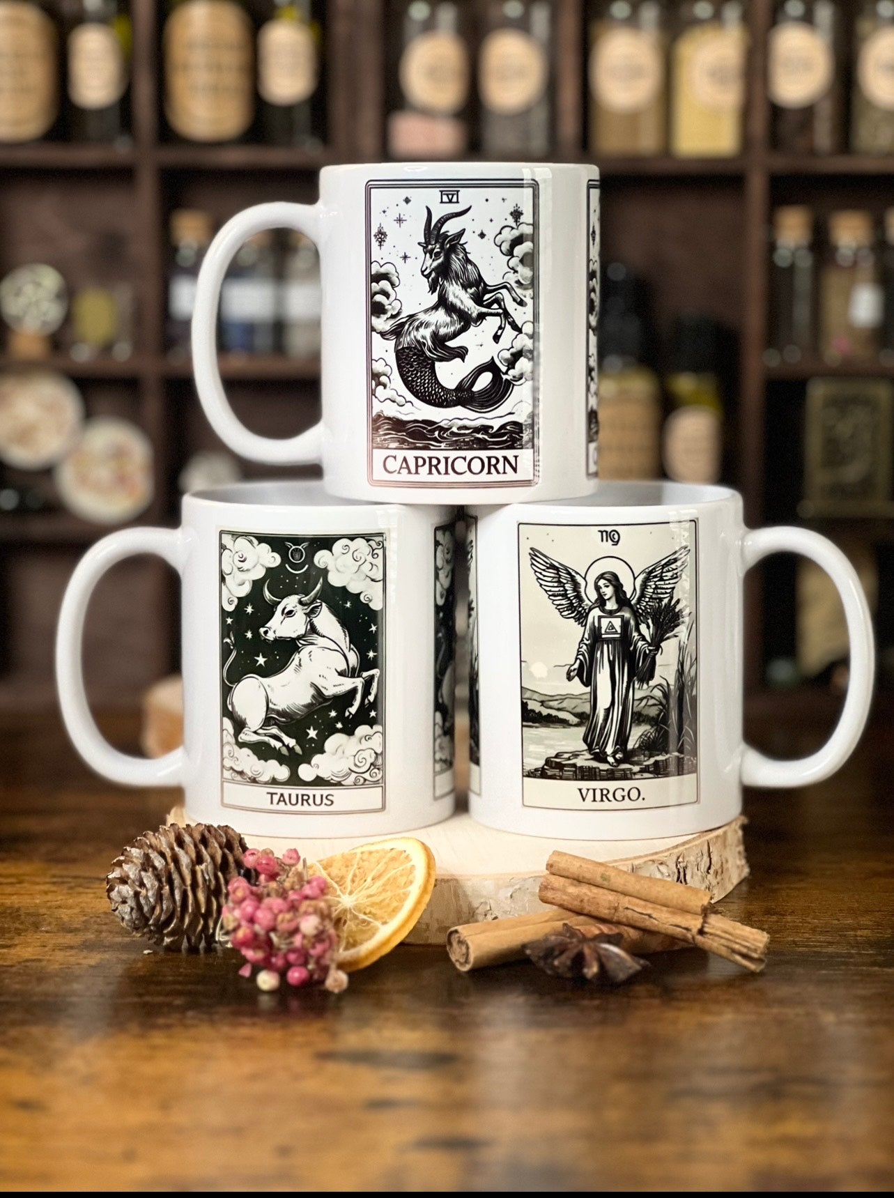 Earth Star Sign Tarot Card Mugs